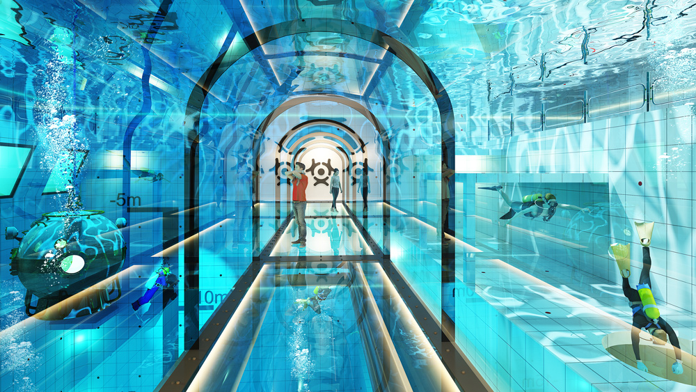 Τα σχέδια της νέας πισίνας! Θα υπάρχει και υποβρύχιος διάδρομος για όσους θέλουν να θαυμάσουν το εσωτερικό της...